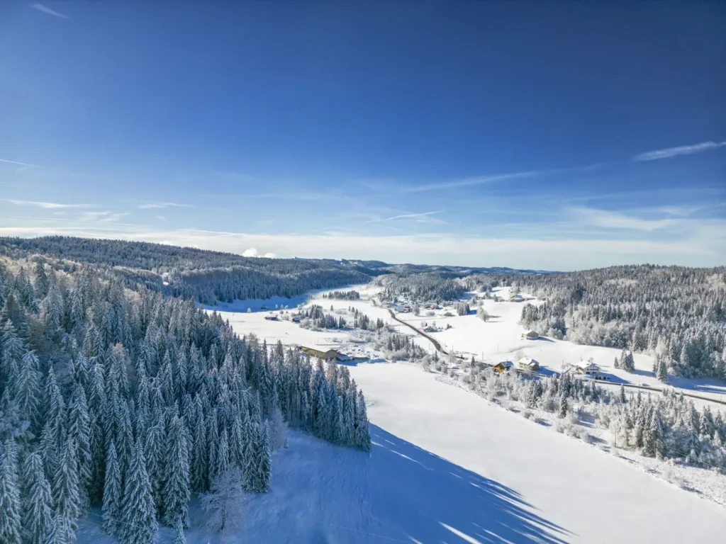 delivery of ski resort des rousses in the jura region